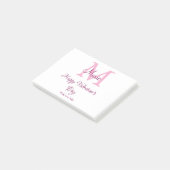 Post-it® Joyeuse Saint-Valentin monogramme rose nom amour f (Incliné)