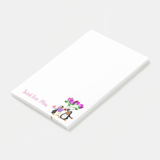 Post-it® Joyeuse Saint-Valentin Pingouin Note de poste (Incliné)
