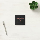 Post-it® Joyeuse Saint-Valentin rouge noir de nom stylé (Bureau)