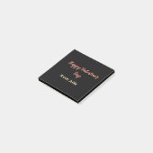 Post-it® Joyeuse Saint-Valentin rouge noir de nom stylé (Incliné)