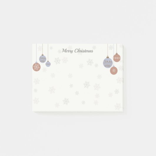 Post-it® Joyeuses notes de Noël avec des ornements (Devant)