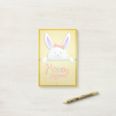 Post-it® Joyeuses Pâques Lapin Floral Tendance (Sur un bureau)