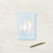 Post-it® Joyeuses Pâques Tendance Bunny Floral (Sur un bureau)