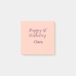 Post-it® Joyeux 1er anniversaire orange violet boho rétro n