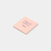 Post-it® Joyeux 1er anniversaire orange violet boho rétro n (Incliné)