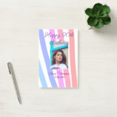 Post-it® Joyeux 20e Anniversaire arc-en-ciel rustique boho (Bureau)