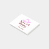 Post-it® Joyeux 20e anniversaire fille cowboy rose nom date (Incliné)