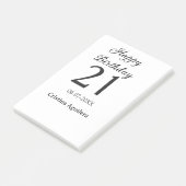 Post-it® Joyeux 21e anniversaire lettre gras nom simple min (Incliné)
