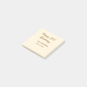 Post-it® Joyeux 21e anniversaire marron pastel jaune nom da (Incliné)
