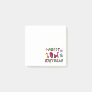Post-it® Joyeux 2ème anniversaire. 2 ans d'anniversaire.