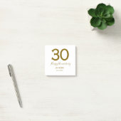 Post-it® Joyeux 30e anniversaire nom date golden bold lette (Bureau)
