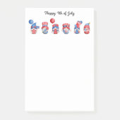 Post-it® Joyeux 4 juillet Gnomes (Devant)