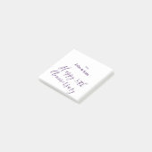 Post-it® Joyeux 50e anniversaire nom violet année simple  (Incliné)