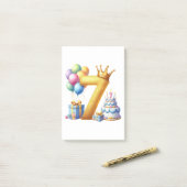 Post-it® Joyeux 7ème Anniversaire (Sur un bureau)