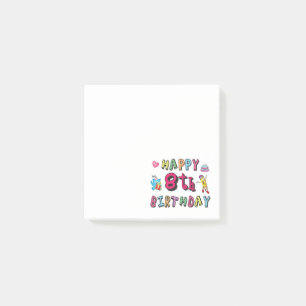 Post-it® Joyeux 8ème anniversaire. 8 ans d'anniversaire.