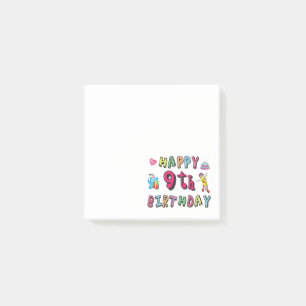 Post-it® Joyeux 9e anniversaire pour les enfants de 9 ans