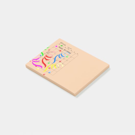 Post-it® Joyeux anniversaire 2022 Janvier Post-it Notes (Incliné)