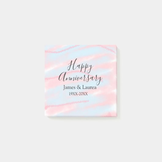 Post-it® Joyeux anniversaire de mariage nom date année past (Devant)