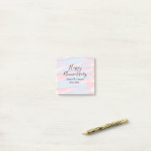 Post-it® Joyeux anniversaire de mariage nom date année past (Sur un bureau)