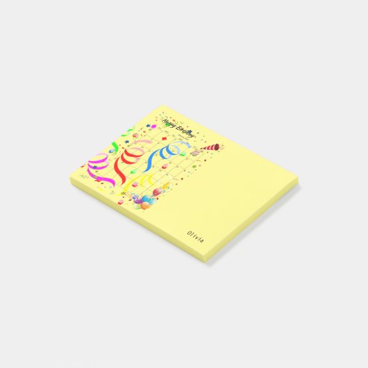 Post-it® Joyeux anniversaire Février 2022 Post-it Notes (Incliné)