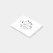 Post-it® Joyeux anniversaire mariage nom date année simple (Incliné)