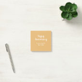 Post-it® Joyeux anniversaire or blanc 10 ans nom date (Bureau)