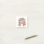 Post-it® Joyeux Anniversaire Renards (Sur un bureau)