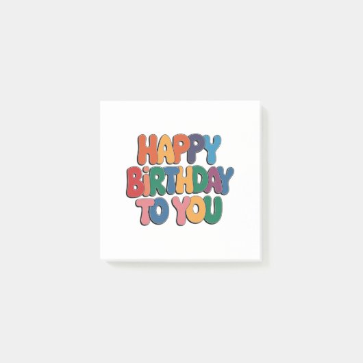 Post-it® Joyeux anniversaire rétro (Devant)