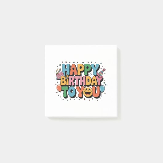Post-it® Joyeux Anniversaire Smiley (Devant)