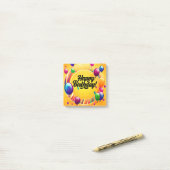 Post-it® Joyeux Anniversaire Vibrant (Sur un bureau)