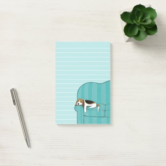 Post-it® Joyeux Beagle de canapé| Mélange de chien lié (Bureau)