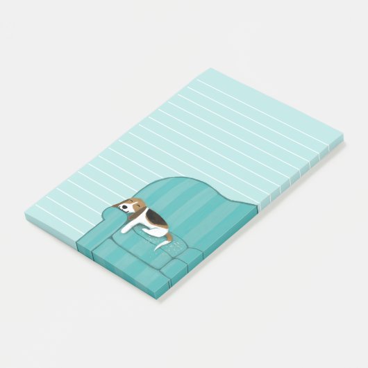 Post-it® Joyeux Beagle de canapé| Mélange de chien lié (Incliné)
