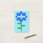 Post-it® Joyeux Bee Day Boy Blue Birthday Bumblebee (Sur un bureau)