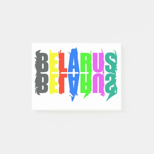 Post-it® Joyeux Belarus Lettres Colorées (Devant)