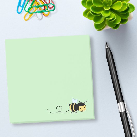 Post-it® Joyeux bourdonnement d'abeilles autour de vert