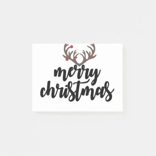 Post-it® Joyeux cadeau de famille de rennes de Noël (Devant)