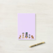 Post-it® Joyeux Chiens d'Halloween violet (Sur un bureau)