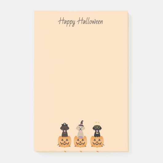 Post-it® Joyeux Citrouille de chiens de trieuse d'Halloween (Devant)