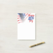 Post-it® Joyeux drapeau 4 juillet américain (Sur un bureau)