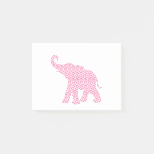 Post-it® Joyeux Eléphant Rose Art Motif mou (Devant)