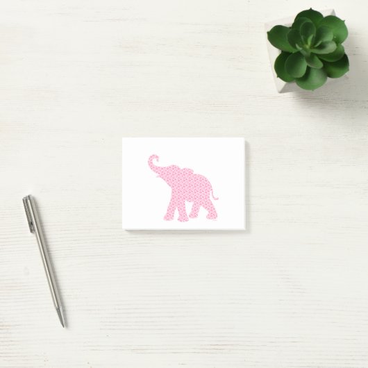 Post-it® Joyeux Eléphant Rose Art Motif mou (Bureau)