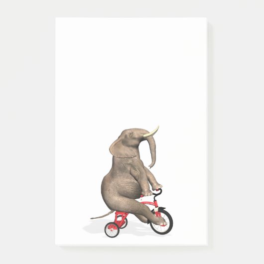 Post-it® Joyeux Éléphant Sur Tricycle (Devant)