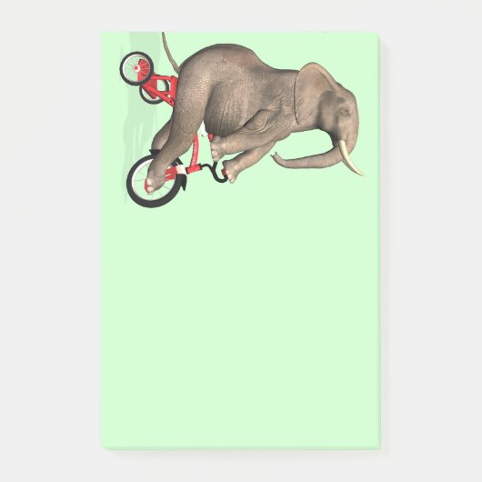 Post-it® Joyeux Éléphant Sur Tricycle (Devant)