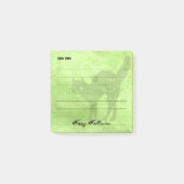 Post-it® Joyeux Halloween Chat noir Lime-Green Grunge (Devant)