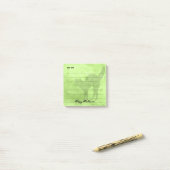 Post-it® Joyeux Halloween Chat noir Lime-Green Grunge (Sur un bureau)