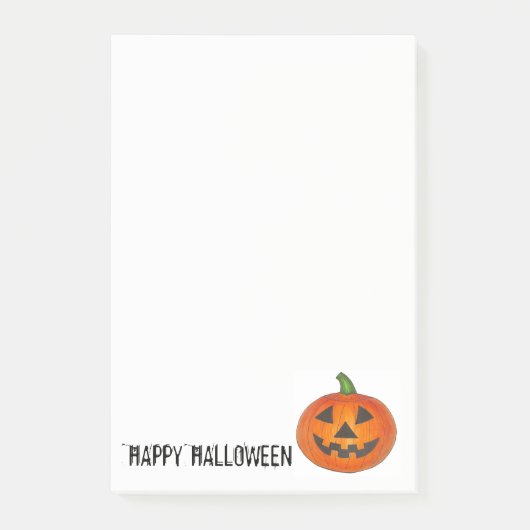 Post-it® Joyeux Halloween Citrouille orange Jack o' Lantern (Devant)