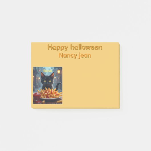 Post-it® Joyeux halloween frites et ketchup (Devant)
