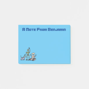 Post-it® Joyeux joli dessin de trois robots trio