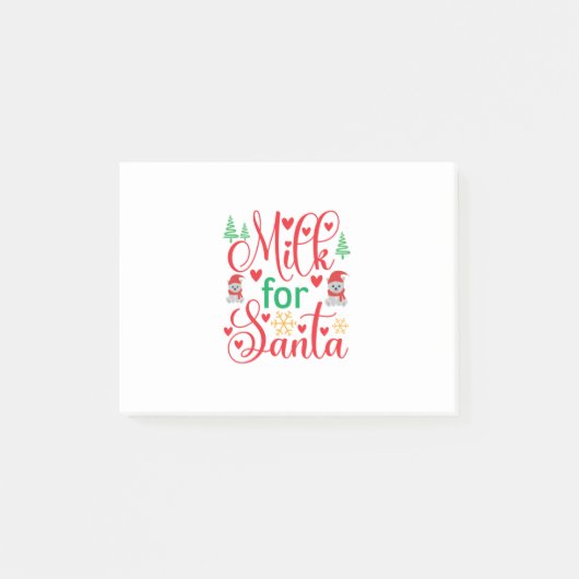 Post-it® Joyeux Lait De Noël Pour Père Noël (Devant)