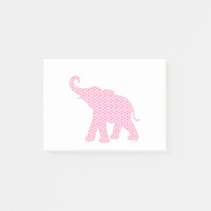 Post-it® Joyeux Motif d'art d'éléphant rose